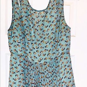 Mod Cloth Dress Esley Tank Pleated Front Sz Med